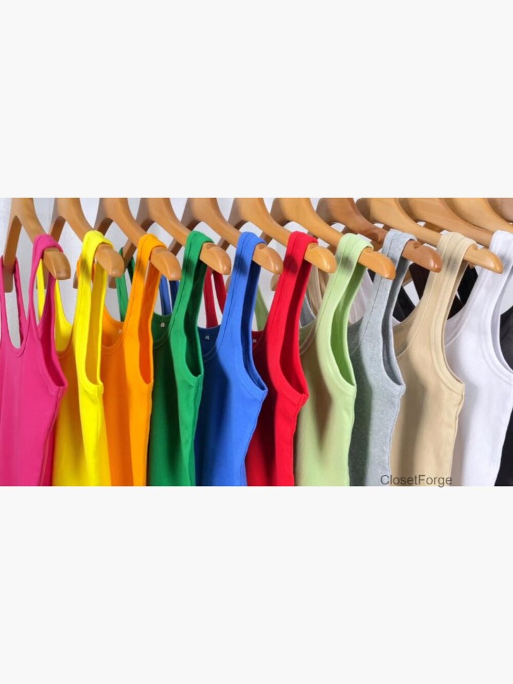 Scoop Neck Sleeveless Ribbed Knit Fitted Casual Crop Tank Top - Picture 6 of 7
